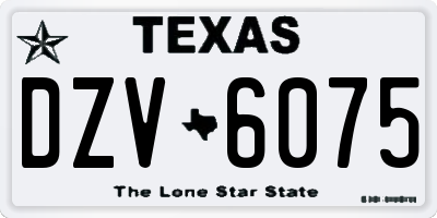 TX license plate DZV6075