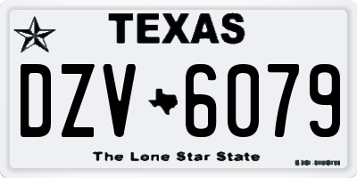 TX license plate DZV6079