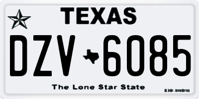 TX license plate DZV6085