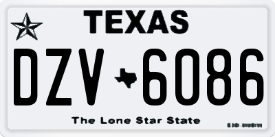 TX license plate DZV6086