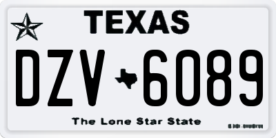 TX license plate DZV6089