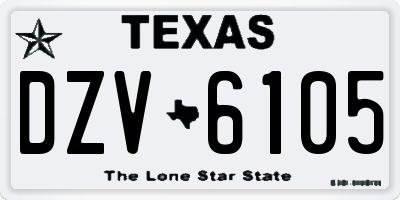 TX license plate DZV6105