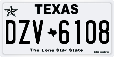 TX license plate DZV6108