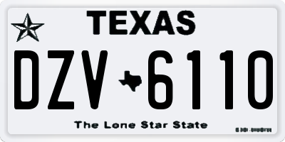 TX license plate DZV6110