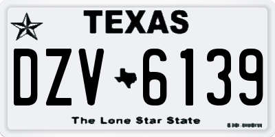 TX license plate DZV6139