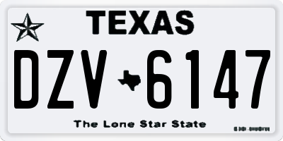 TX license plate DZV6147
