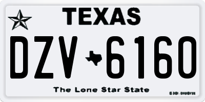 TX license plate DZV6160