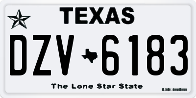TX license plate DZV6183