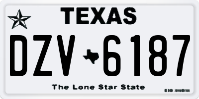 TX license plate DZV6187