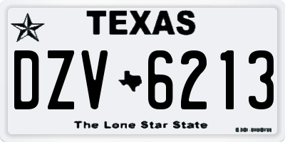 TX license plate DZV6213