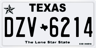 TX license plate DZV6214