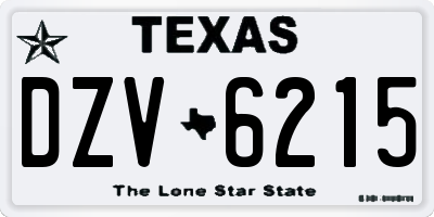TX license plate DZV6215