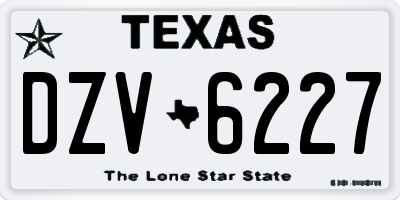 TX license plate DZV6227