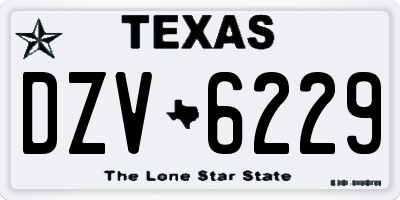 TX license plate DZV6229