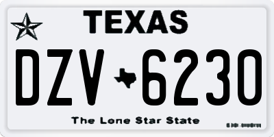 TX license plate DZV6230