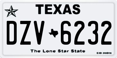 TX license plate DZV6232