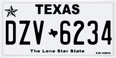 TX license plate DZV6234