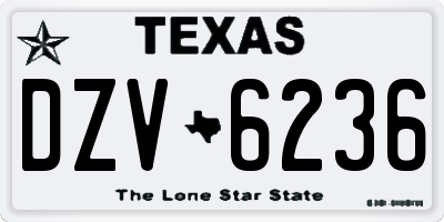 TX license plate DZV6236
