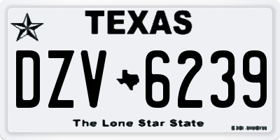 TX license plate DZV6239