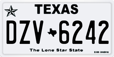 TX license plate DZV6242