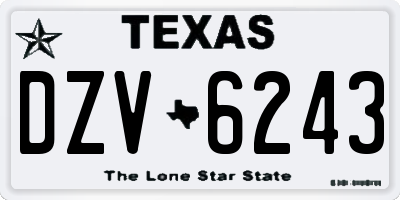 TX license plate DZV6243
