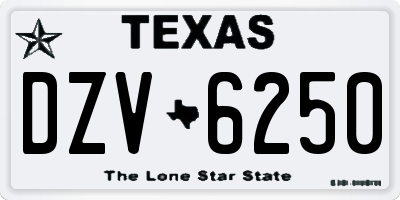 TX license plate DZV6250