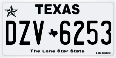 TX license plate DZV6253