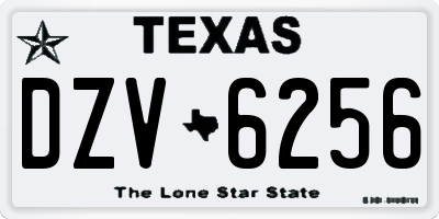 TX license plate DZV6256