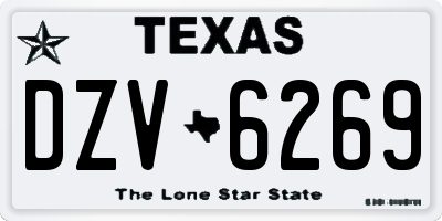 TX license plate DZV6269