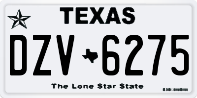 TX license plate DZV6275