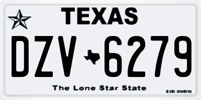 TX license plate DZV6279