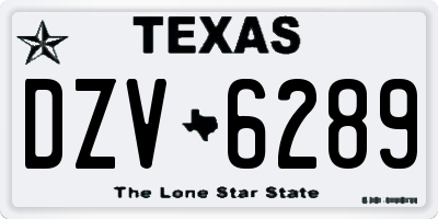 TX license plate DZV6289