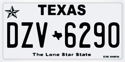TX license plate DZV6290