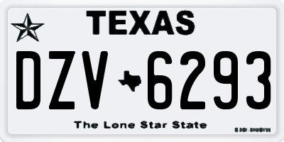 TX license plate DZV6293
