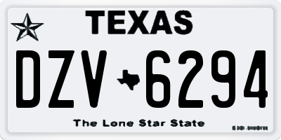 TX license plate DZV6294