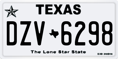 TX license plate DZV6298
