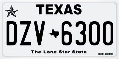 TX license plate DZV6300