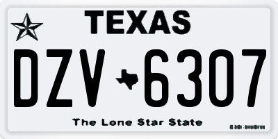 TX license plate DZV6307