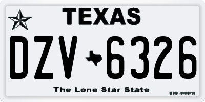 TX license plate DZV6326