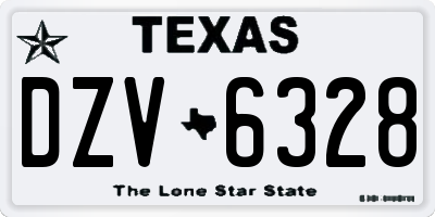 TX license plate DZV6328