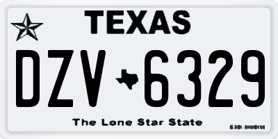 TX license plate DZV6329