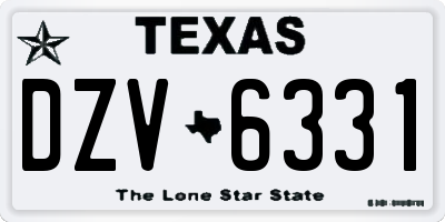 TX license plate DZV6331