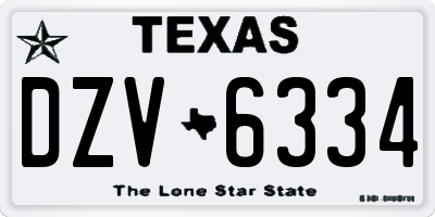 TX license plate DZV6334