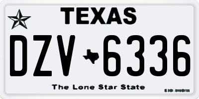 TX license plate DZV6336