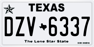 TX license plate DZV6337