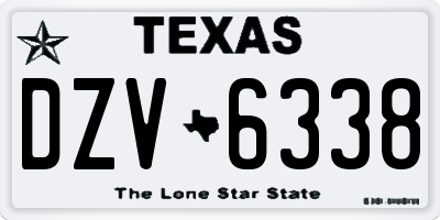 TX license plate DZV6338