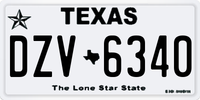 TX license plate DZV6340