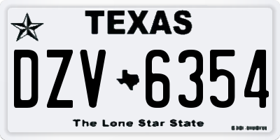 TX license plate DZV6354