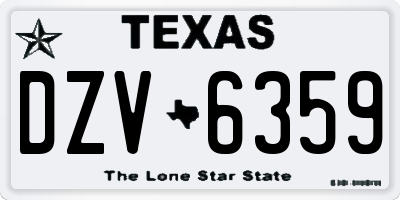 TX license plate DZV6359