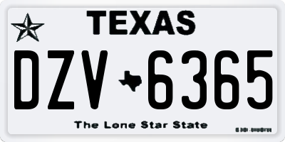 TX license plate DZV6365